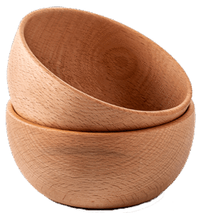 Empty Wooden Bowls